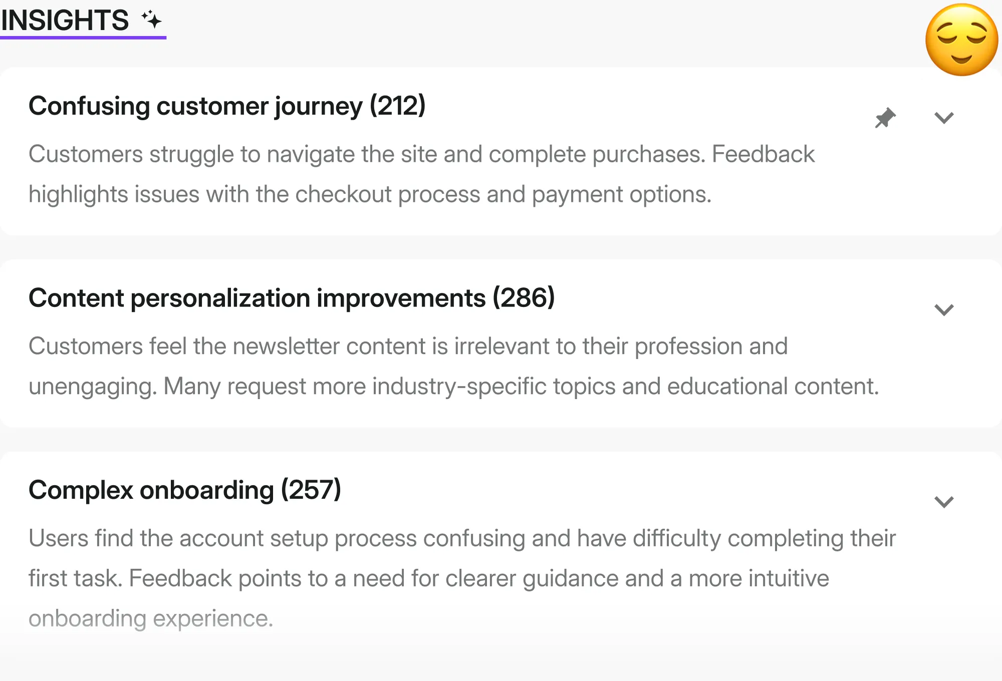 Abstract representation of clear, actionable feedback insights